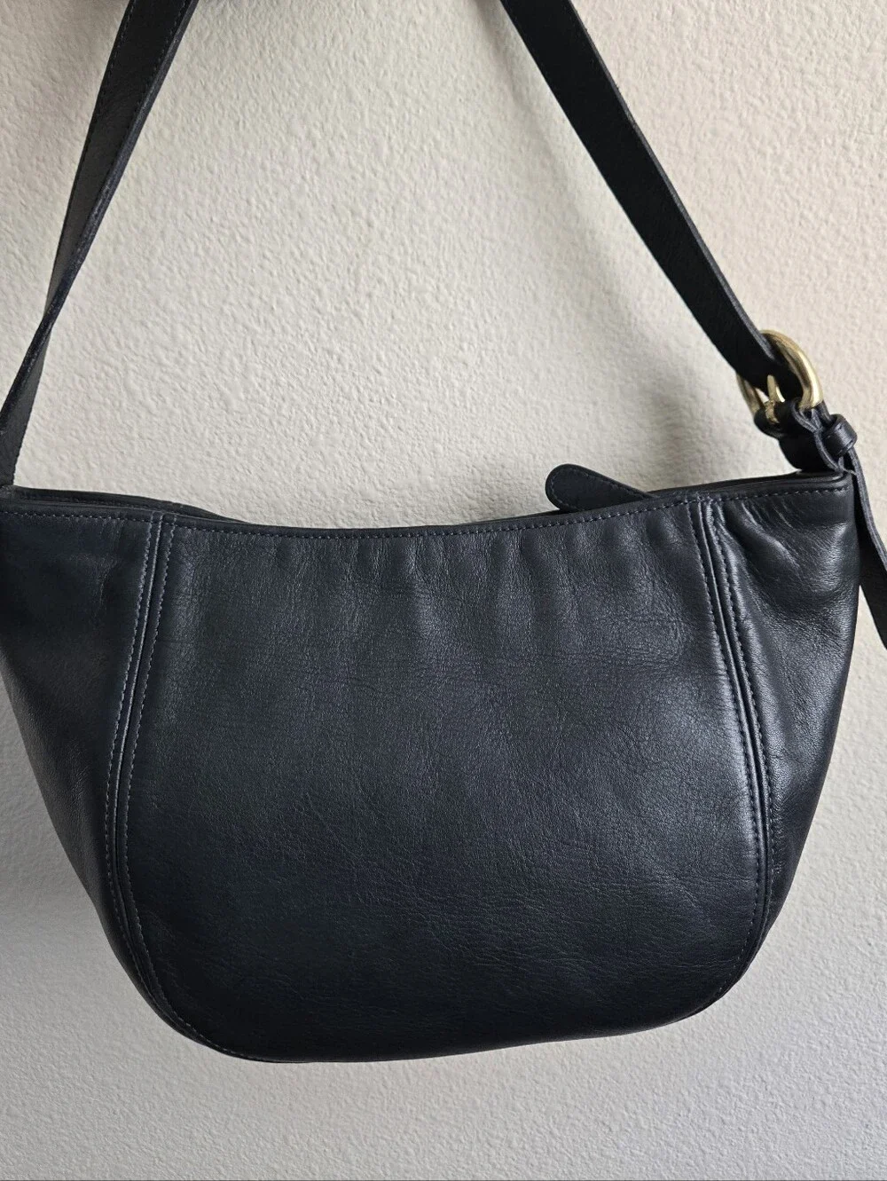 Coach Halsey 4121 Black Hobo Bag Purse Crossbody Vintage Leather Made In 1992